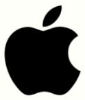 Apple white color type logo dsign